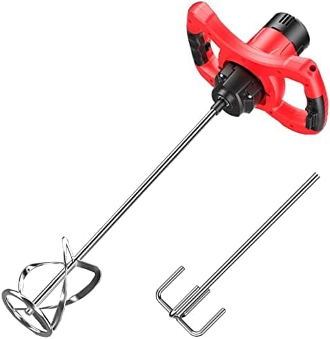 KJZQLMZ Concrete Mixer 3980W 60cm Handheld Mortar Mixer with 6 Speeds and Stainless Steel Paddle