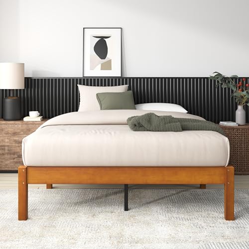 Zinus Ellie 14 Inch King Bamboo Platform Bed Frame, Wood Slat Support, No Box Spring Needed, Easy Assembly, Brown