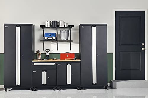 ClosetMaid ProGarage Base Cabinet with Wheels, Drawer, Two Doors, Lock and Shelf, for Garage Storage, Heavy Duty Steel, Black