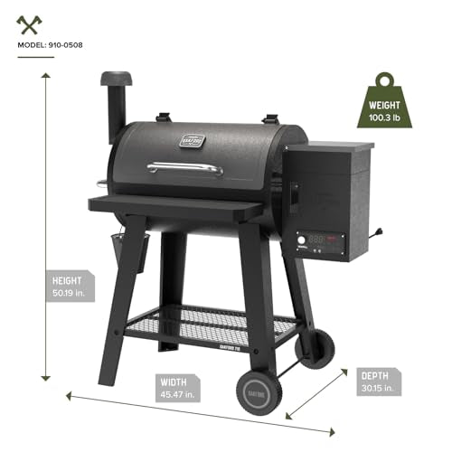 Oakford 715 Wood Pellet Grill with 715 SQ In Cooking Area, Steel Wire Grates, I-Site View Indicator, Heavy Duty Pellet Smoker Grill with Bluetooth Connectivity - 910-0508