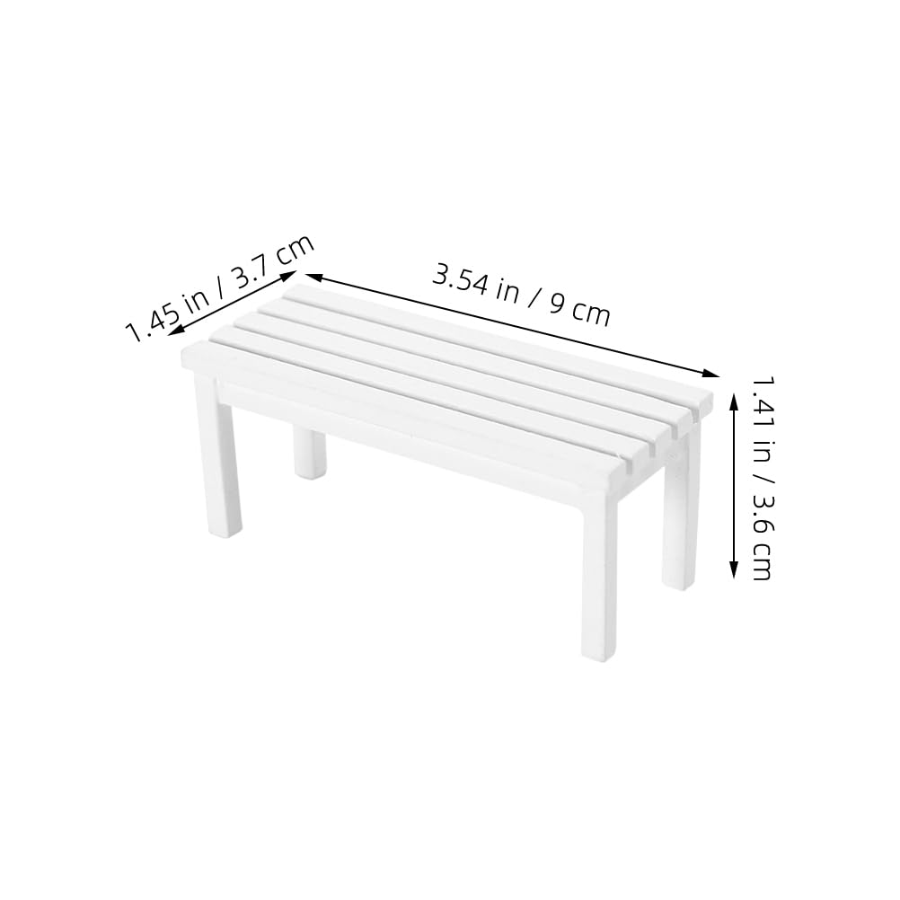 ibasenice 2 Pcs Miniature Wooden Park Bench Set Dollhouse Furniture for Fairy Garden Photo Prop 3.54X1.45X1.41In Unpainted Mini Bench Ornament