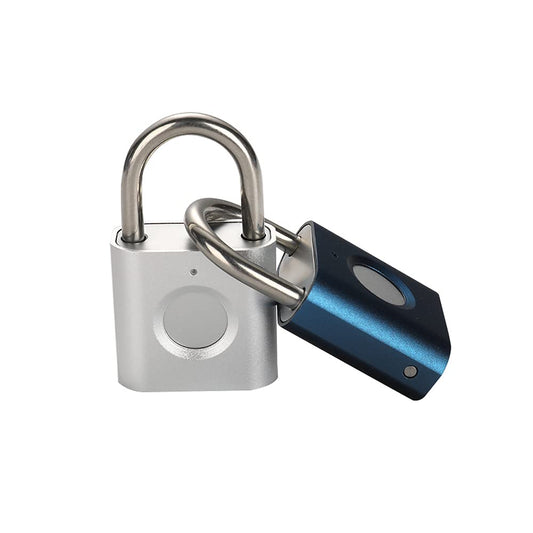 Smart Padlock Gym Lock: 2-Pack Black & Silver - Mini Fingerprint Padlock eLinkSmart Locker Lock with Colourful Metal Keyless 20 Fingerprints fits Luggage School Bag Toolbox Gym Locker