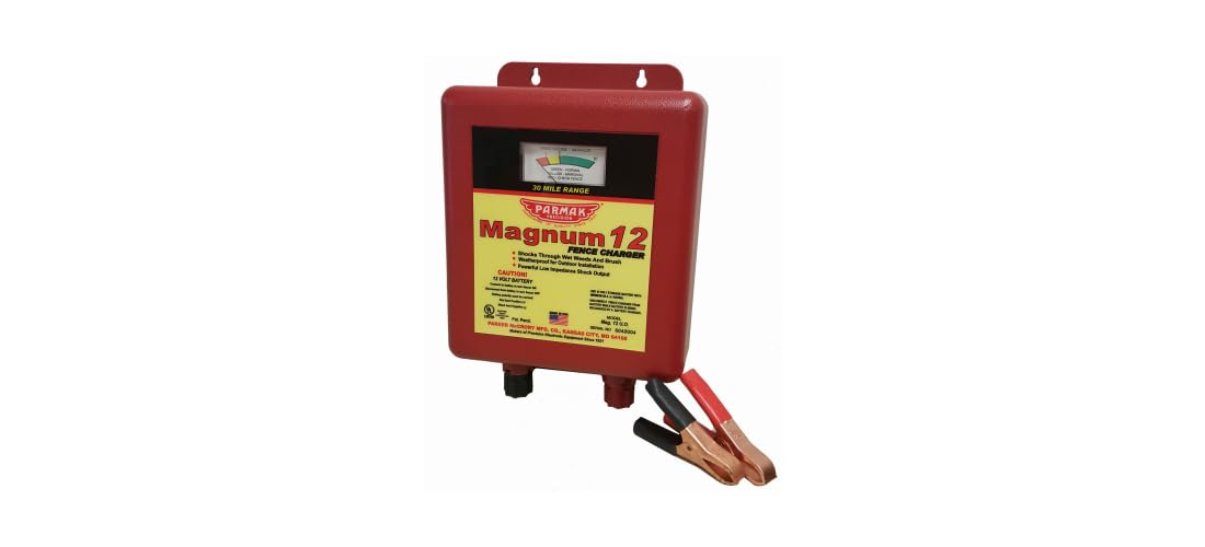 Parmak MAG12-UO 12-Volt Magnum Low Impedance Battery Operated 30-Mile Range Electric Fence Charger, Multi, Twin