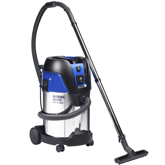 Nilfisk Aero 31 8 Gal. Professional Wet/Dry HEPA Vac, Tool Start, Stainless