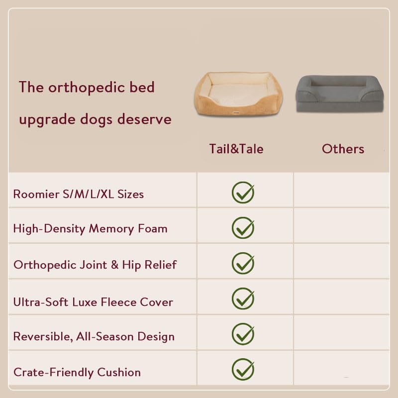 Cooling Orthopedic Dog Beds Large Sized Dogs - Memory Foam for Joint Pain & Arthritis, Big Dog Couch w/Washable Removable Cover & Waterproof Liner, Pet Bed w/Raised Bolster & Non-Slip Base