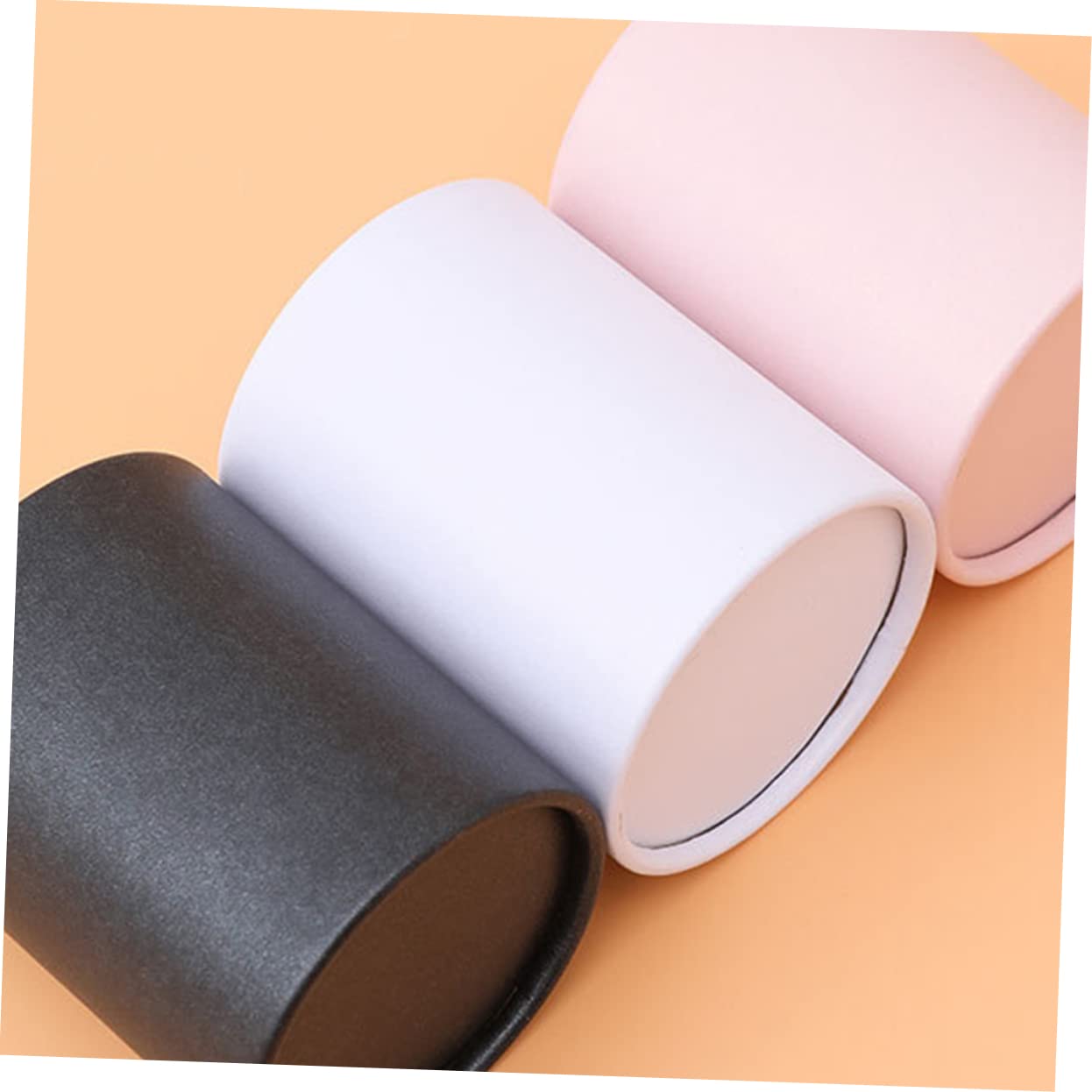 Angoily Flower Bouquet Hat Boxes, Mini Florist Tape Containers Packing Boxes Artificial Flowers Decorative Crinkle Ribbon Cardboard Clear Cylinder Fake White Paper Florist Supplies