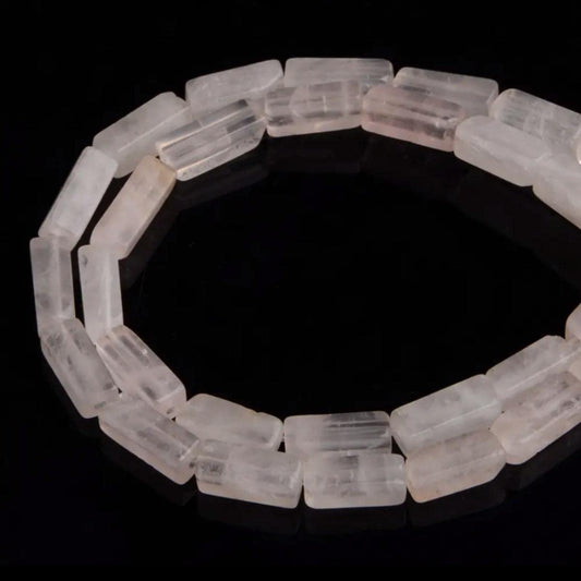 4x13mm Natural Stone Rose Quartz Rectangular Column Tube Cylinder Spacer Loose Beads Gemstone for DIY Bracelets Necklace Jewelry Making Strand 15 Inch (28-30pcs)