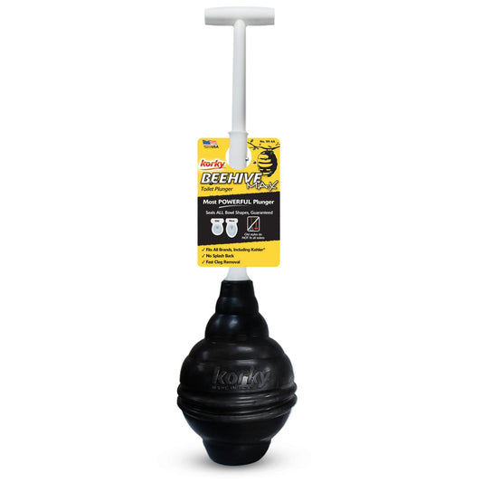 Korky BeehiveMAX Heavy Duty Toilet Plunger - Seals All Bowl Shapes – Powerful Clog Removal