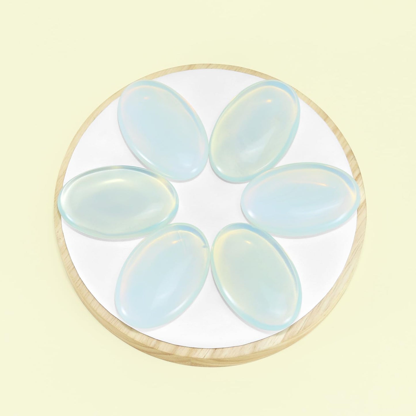 Nvzi Opalite Crystal Palm Stone, Worry Stones, Crystals and Healing Stones, Polished Rocks, Natural Gemstones, Chakra Stones for Healing Crystals Daily Use