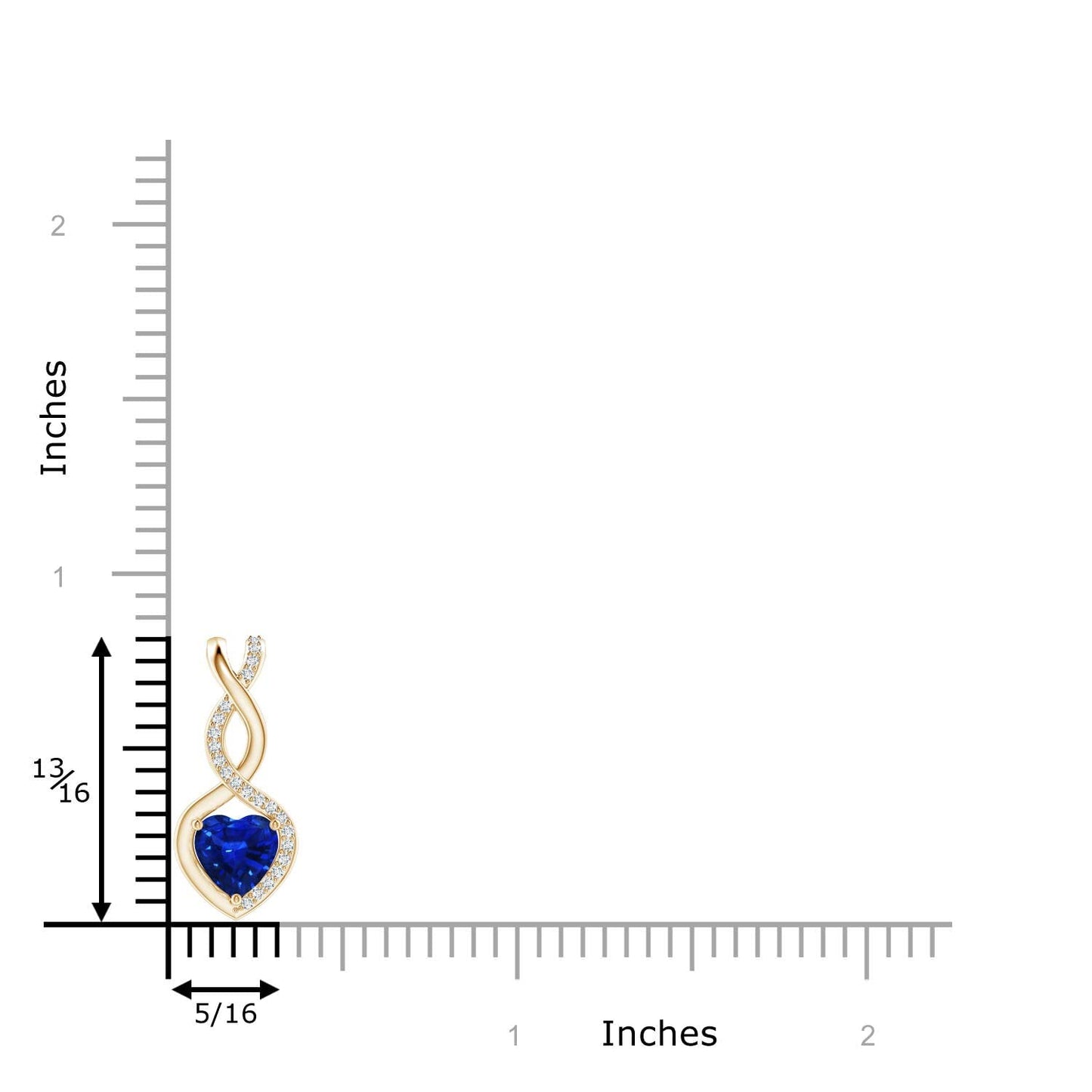 Angara Natural Blue Sapphire Pendant for Women | 0.3 ct Heart Shape Blue Sapphire Diamond Heart Pendant Necklace in Yellow Gold | September Birthday, Anniversary, Gemstone Jewelry Gift | AAAA | 4mm