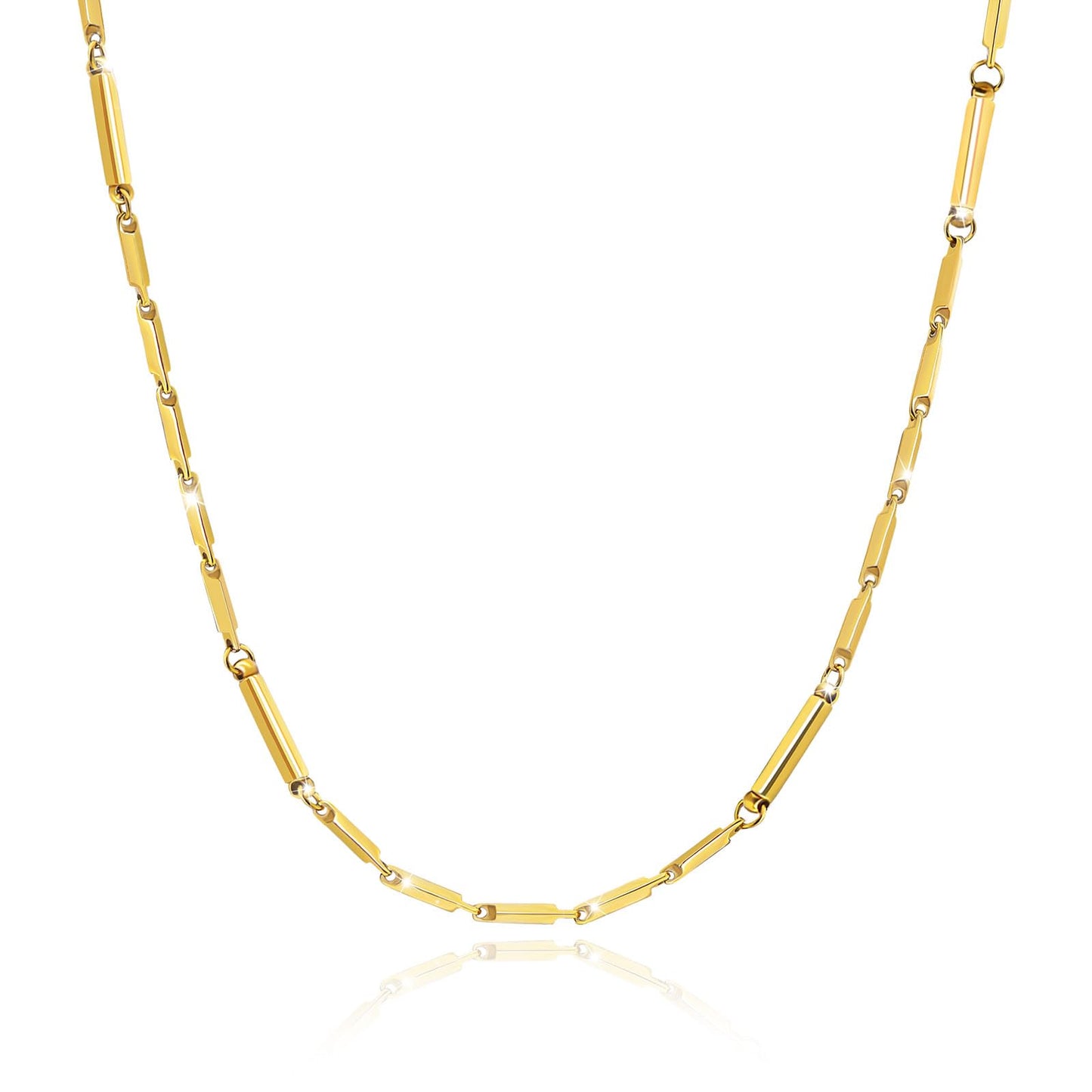 JEROOT Titanium Steel Magnetic Necklace for Women Men Unisex, 6 Ultra Strength Column Magnetic Necklace for Neck Shoulder and Back, Necklace with Jewelry Gift Box (A-Gold)