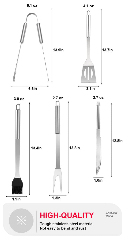 BBQ Grill BBQ Accessories, Stainless Steel Grill Tools Grilling Accessories Grill Set Barbecue Grill Accessories for Outdoor Grill, BBQ Tools Grill Utensils Grilling Tools