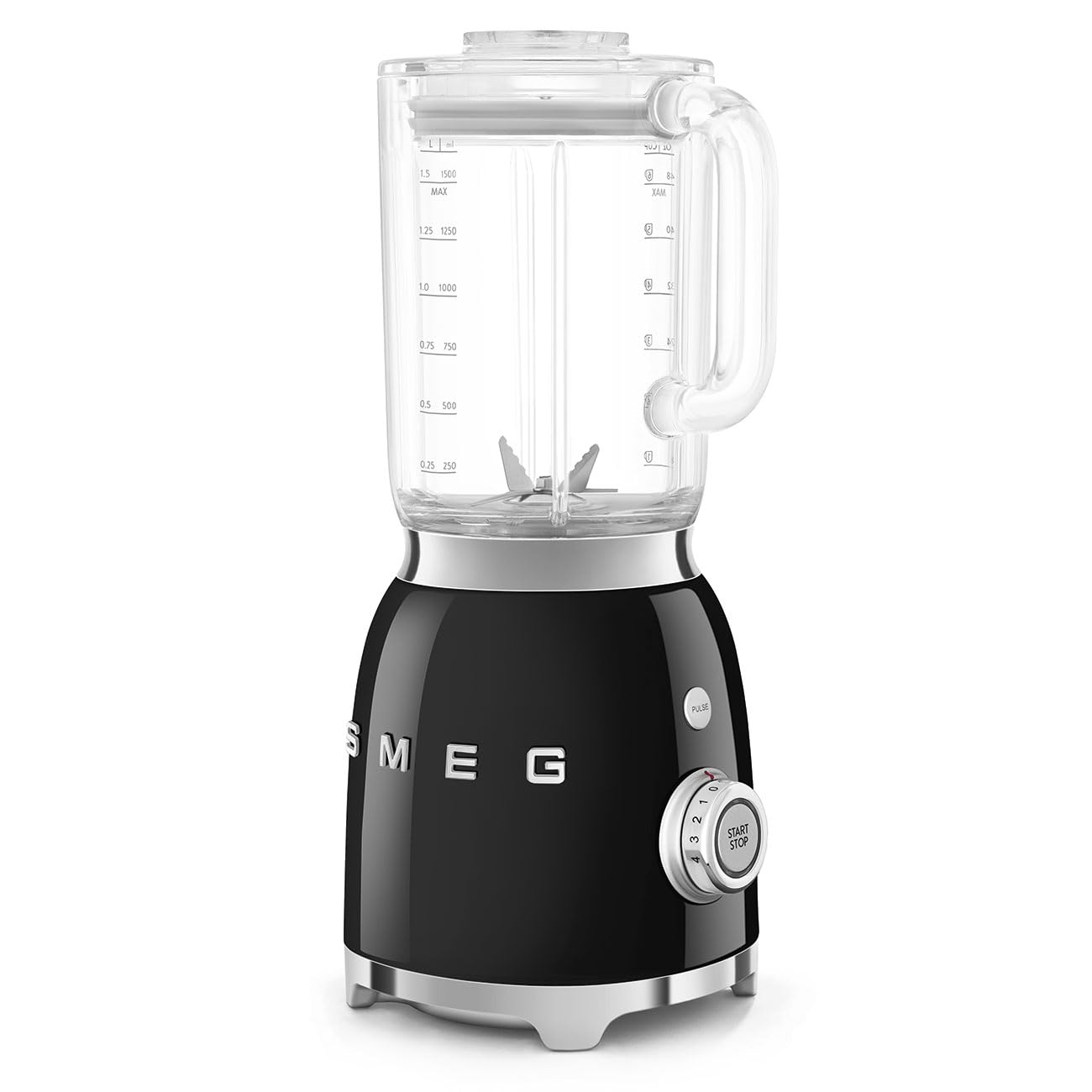 SMEG BLF03 Retro Style Blender – 600W Countertop Blender with 48 oz BPA-Free Jug, 3 Speeds + Pulse, Ice Crush & Smoothie Functions – 50s-Inspired Design-Black