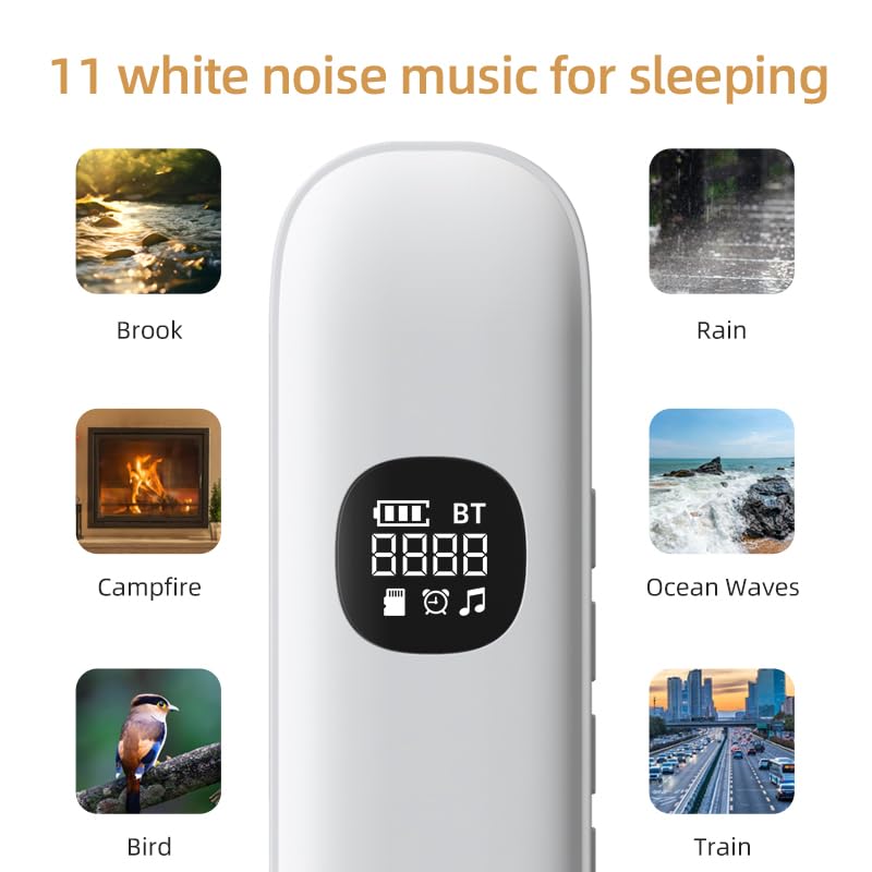 Pillow Speaker for Deep Sleep - Wireless Bluetooth Bone Conduction, Built-in White Noise & Adjustable Timer | TF Card Supported, Ideal for Side Sleepers & Insomniacs
