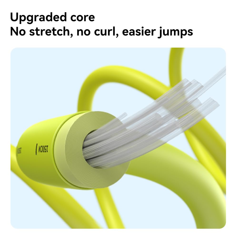 JOINROPE Kids Jump Rope for Children-Adjustable Speed Skipping Rope with Dual Bearings, Segmented Anti-Tangle Cord, Silicone Handles, Indoor Outdoor Fitness Toy for Boys & Girls (Green)