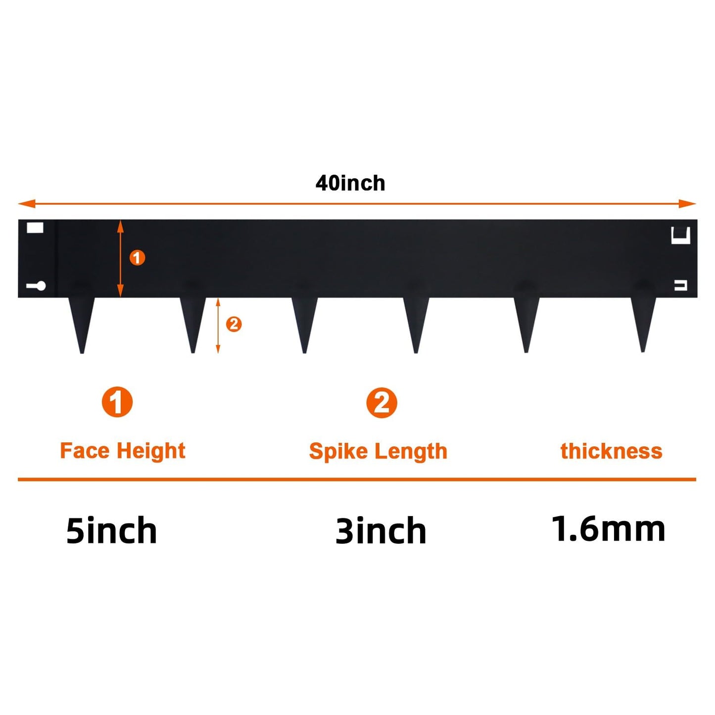 YXJSTO 5 Pack Steel Landscape Edging,Metal Landscape Edging 40 Inch Strips, Metal Garden Edging 8 inch Depth, Steel Edging for Landscaping