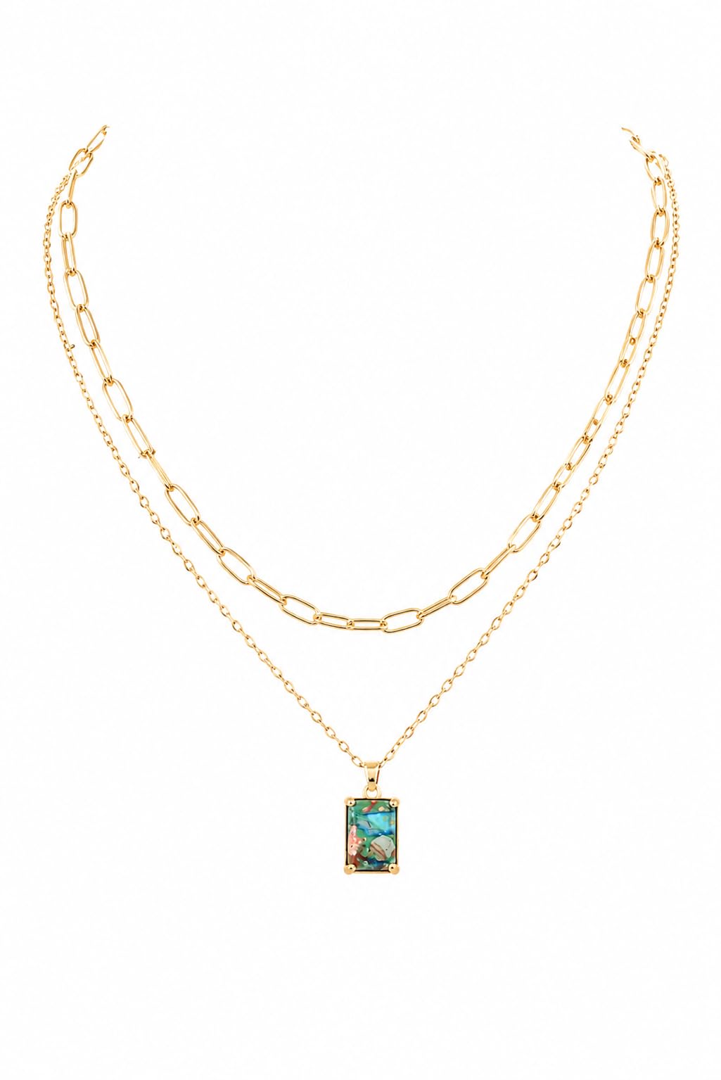 VANGETIMI Colorful and Gold Plated Layered Pendant Necklace for Women Multi Stone Crystal Rhinestone Choker Necklaces Party Prom Jewelry