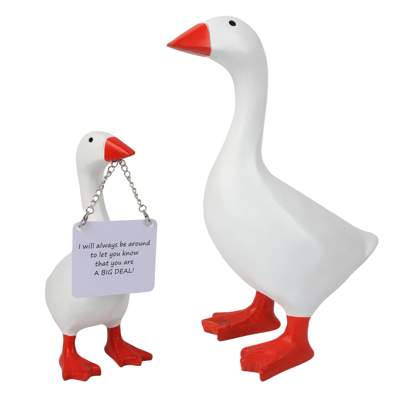 Magnetic Desk Goose Key Holder 7 Inch, Emotional Support Desktop Mini Goose Resin Statue, Cute Home Decor, Office Table Desk Duck Sculpture, Bedroom Decor Housewarming Gift for Friends and Family