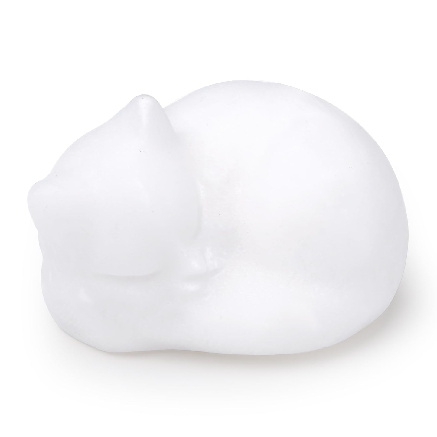 QINJIEJIE White Jade Cat Figurine Crystal Statue Healing Crystal Statue Decor White Cat Gift Stocking Stuffers Polished Gemstones Home Office Desk Decor Cats Gifts for Cat Lovers 1.6"