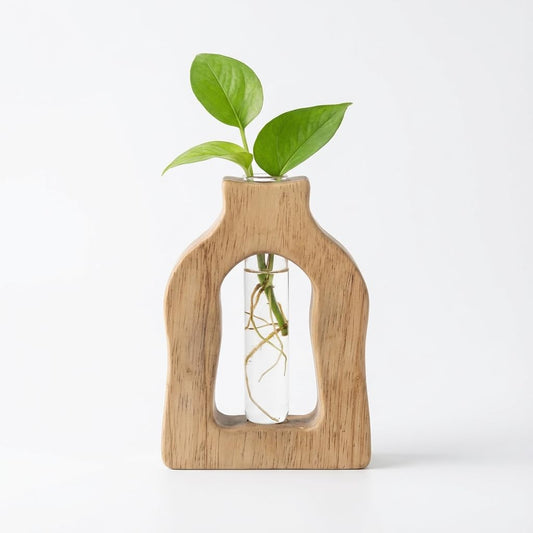 Plant Propagation Station Hanging Stand with Vases for Plants Wall Hanging Wood Stand Indoor Levitating Plant Pot Air Holder Window Boxes for Decor Flowers Holder Test Tubes