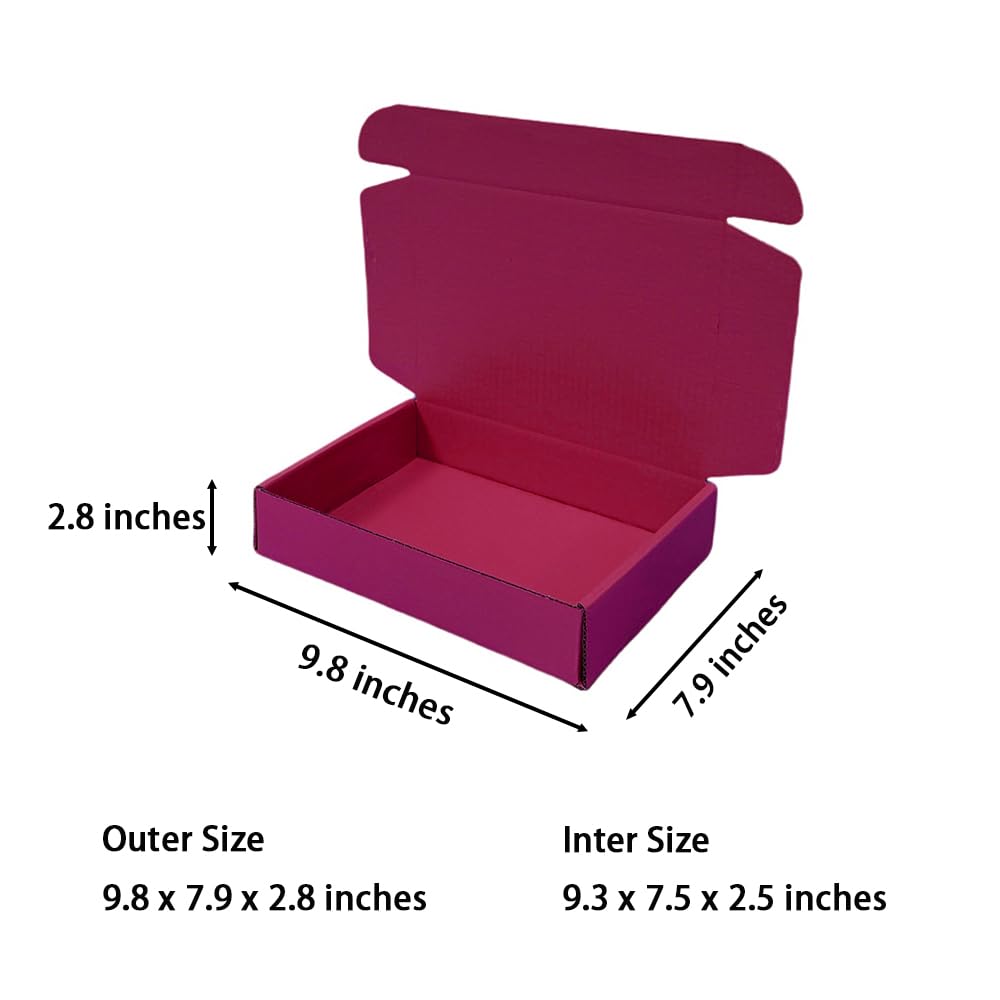 30 Pcs 9.8 x 7.9 x 2.8 inches Shipping Boxes for Small Business Cardboard Corrugated Mailer Boxes for Shipping Packaging Holidays Craft Gifts Giving Products (Cranberry)