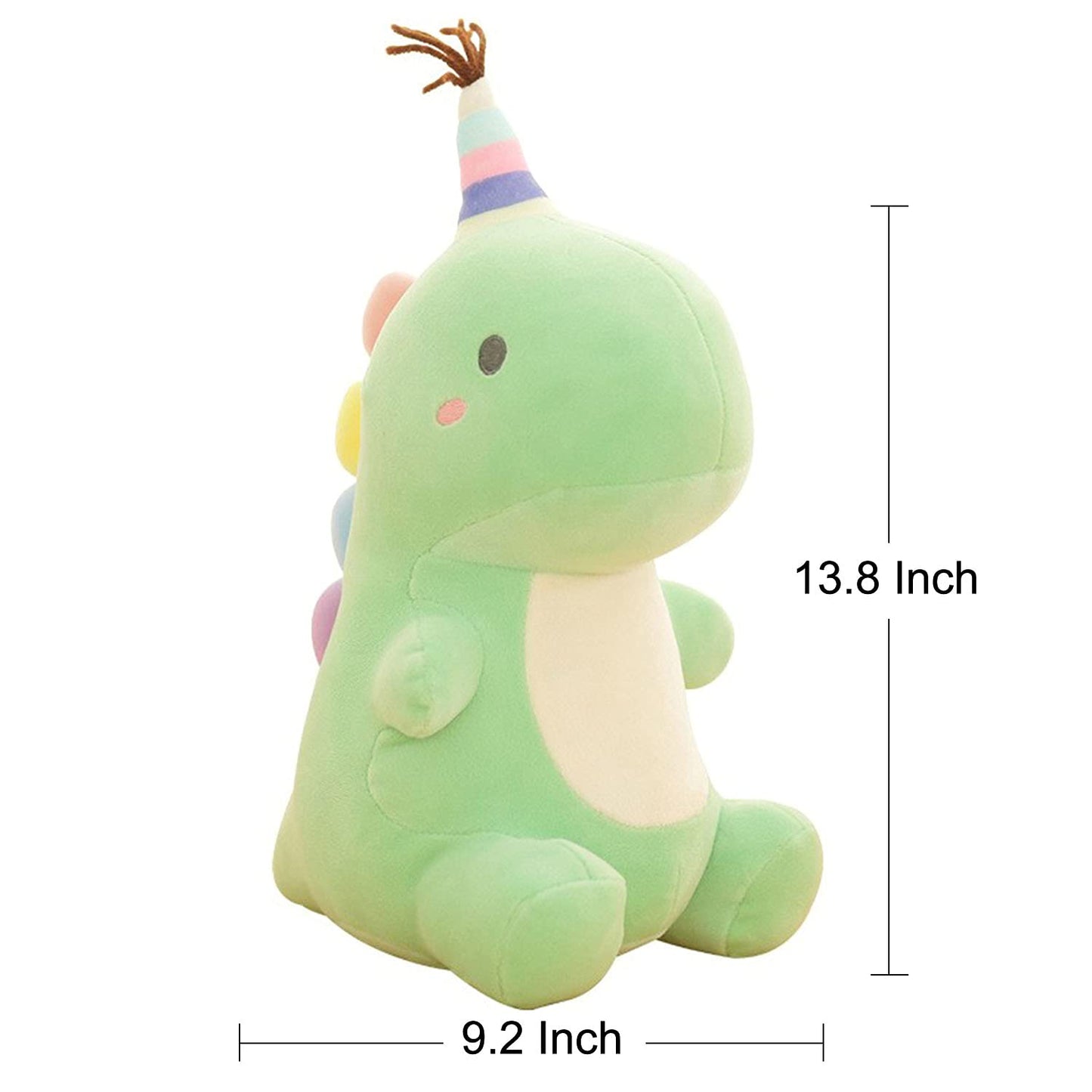 VHYHCY Stuffed Animal Plush Toys, Cute Dinosaur Toy, Soft Dino Plushies for Kids Plush Doll Gifts for Boys Girls (Green, 13.8 Inch)