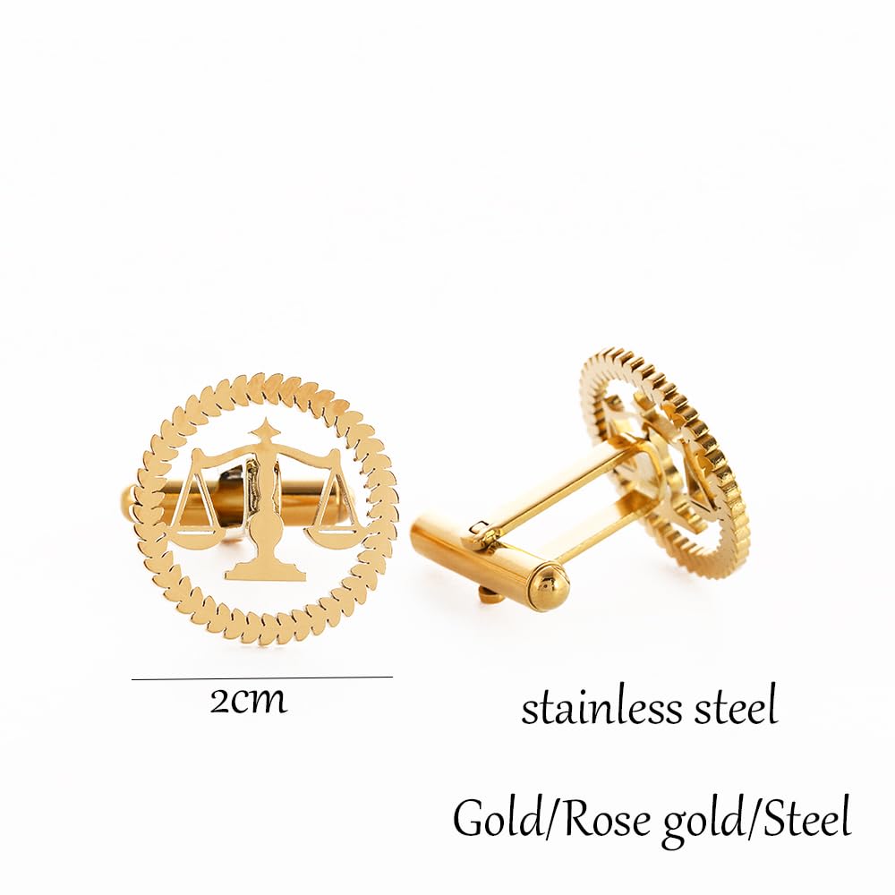 Metal Balance Badges Suit Brooch Libra Scales Brooches For Men (silver cuff-link)