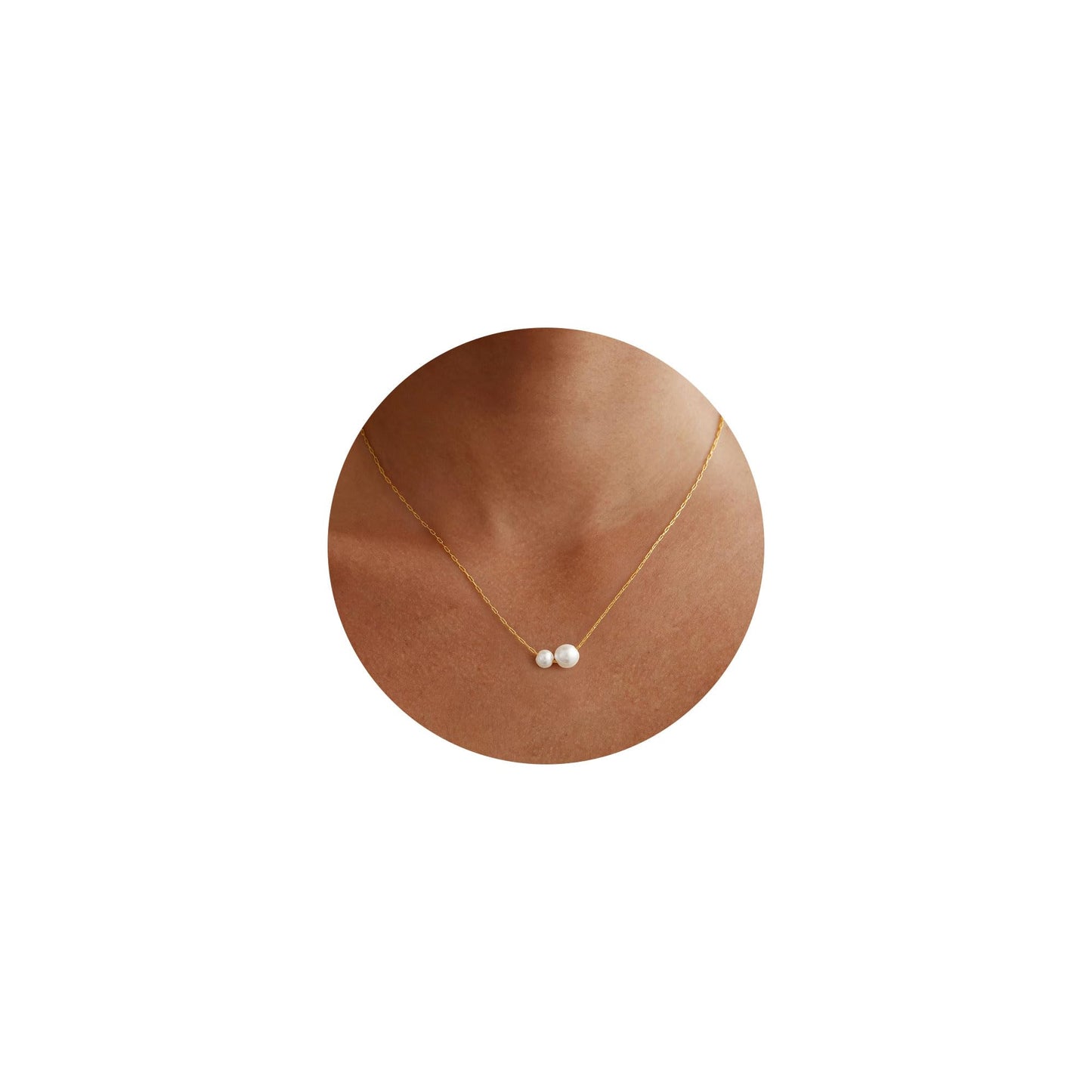 Fimhut Gold Pearl Necklaces for Women Trendy,Fashion Accessory 18K Gold Plated Dainty Necklace Simple Layered Pearl Necklaces for Women Trendy Wedding Birthday Jewelry