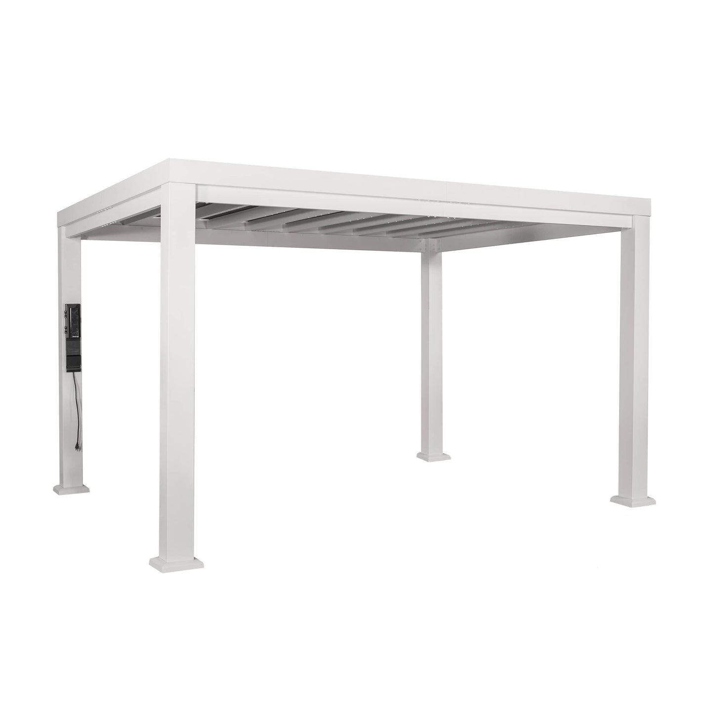Backyard Discovery Windham 14' x 10' Modern Galvanized Steel Pergola Kit with Shade Sail Canopy, All-Season Durability, PowerPort, High-Wind Rating for Outdoor Patio, Garden, Deck, Entertaining