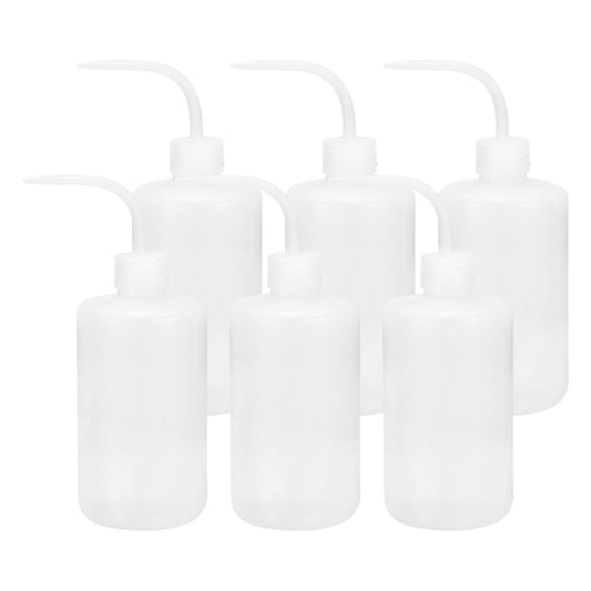 PATIKIL 500ml 17oz Succulent Eyelash Tattoo Wash Bottle, 6 Pcs Plastic Watering Squeeze Bottle Rinse Bottle for Plant Eyelash Extensions Irrigation Lab Gap Cleaning, Clear