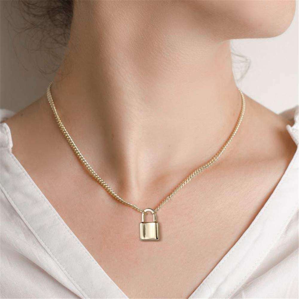Layered Key Lock Necklace for Women, Layered Key and Lock Necklace for Women Layering key Chain Necklaces