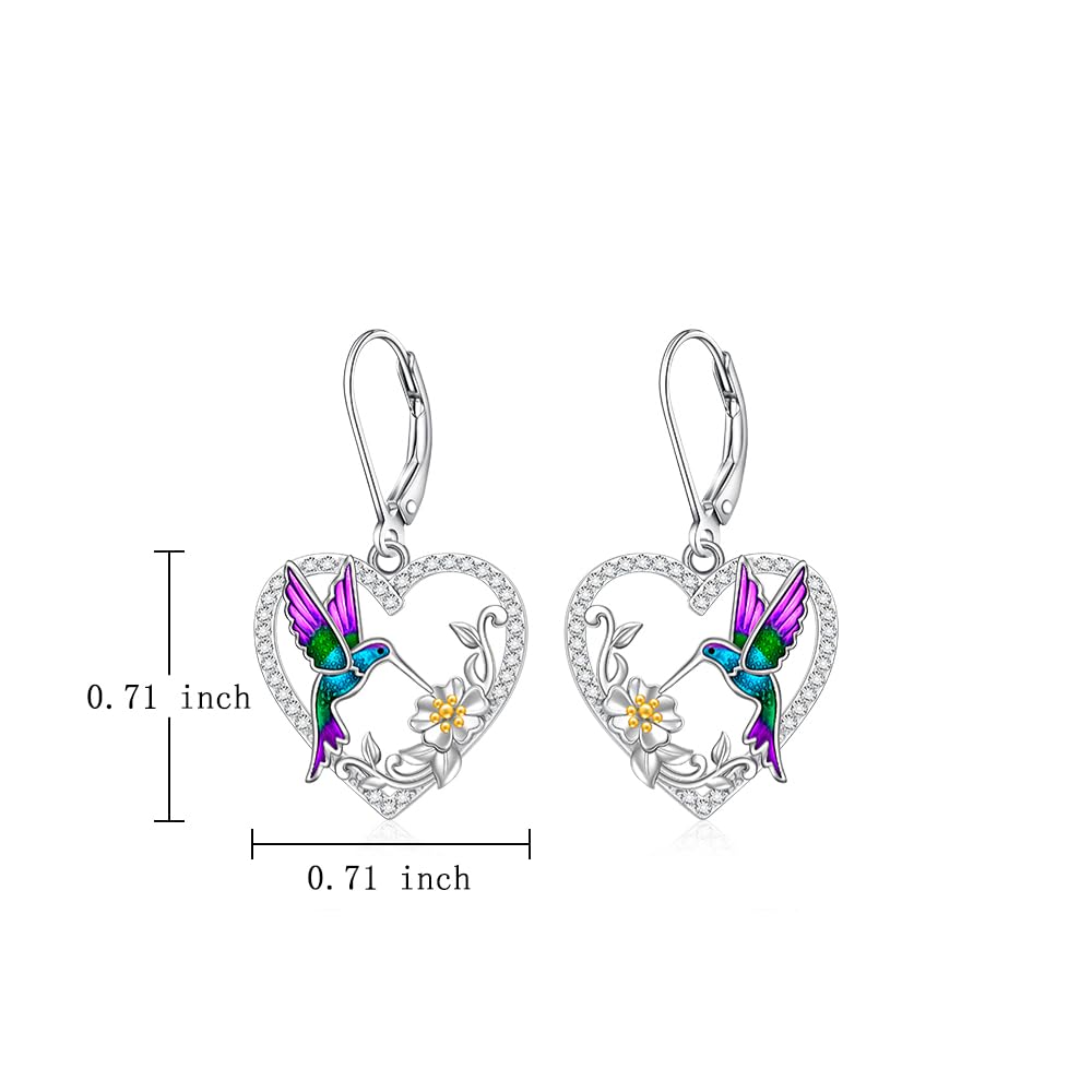 Hummingbird Earrings for Women Sterling Silver Hummingbird Earrings Dangle Jewelry Gifts Memorial Birthday Gifts