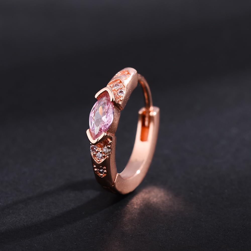 Lymphatic Drainage Slimming Hoop Earrings, Titanium Ion Lymphvity Germanium Earring Acupuncture Therapy Hoop Moissanite Earrings Jewelry for Women Men (rose gold)