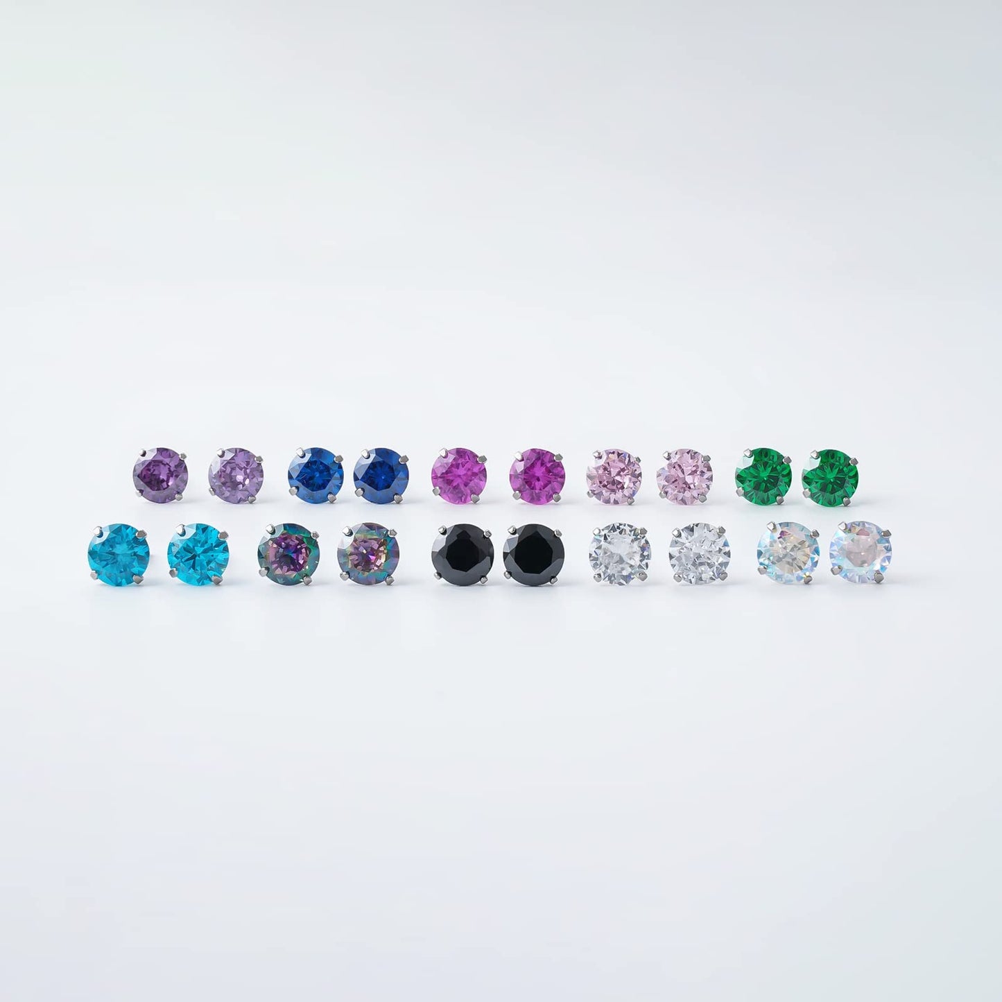 1 Pair Implant Grade Titanium Stud Earrings Set Hypoallergenic 3mm 4mm 5mm 6mm Cubic Zirconia G23 Titanium Earring Studs for Women Men for Sensitive Ear (4mm purple)