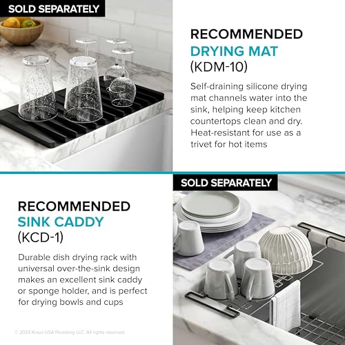 KRAUS Kore 32-Inch Undermount Workstation 16 Gauge Single Bowl Stainless Steel Kitchen Sink with Accessories, KWU110-32