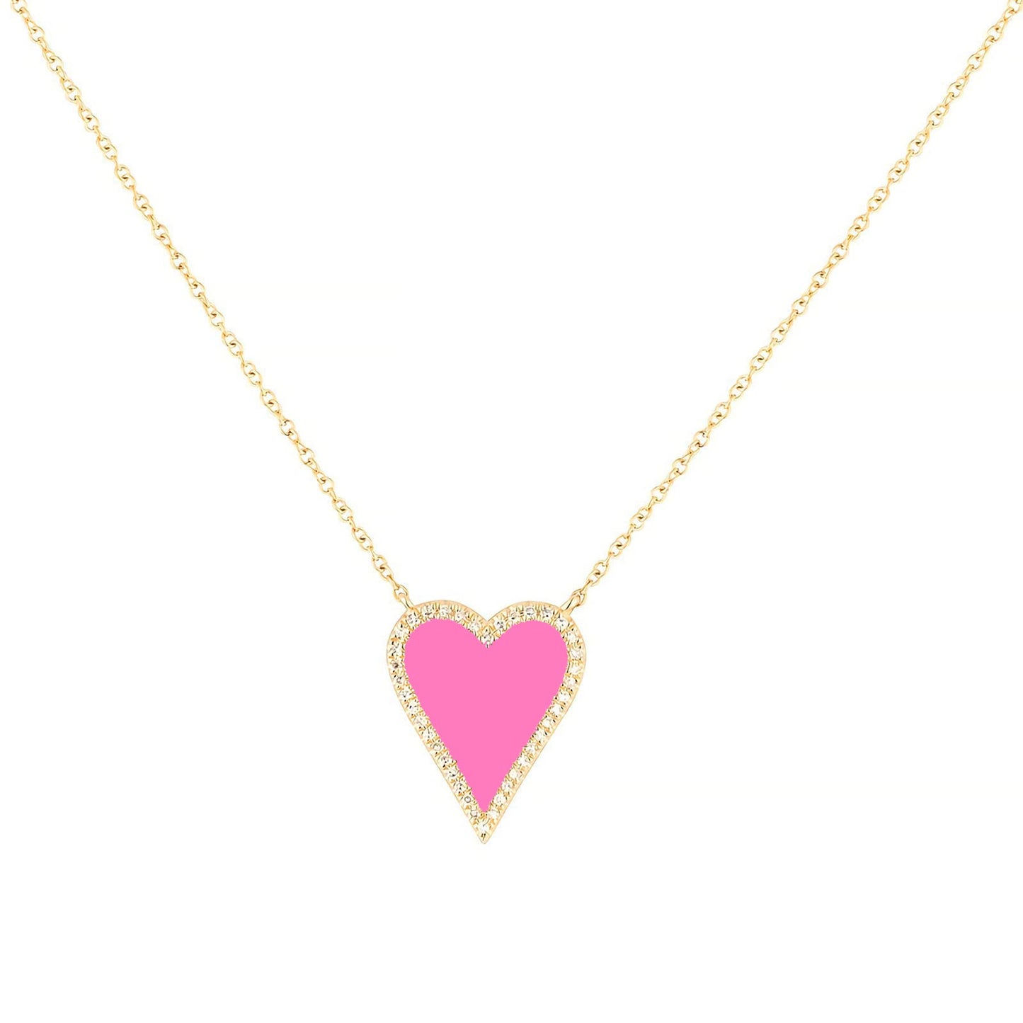 JINGDR Heart Necklace for Women Preppy Jewelry Gold Plated Love Heart Pendant Necklace