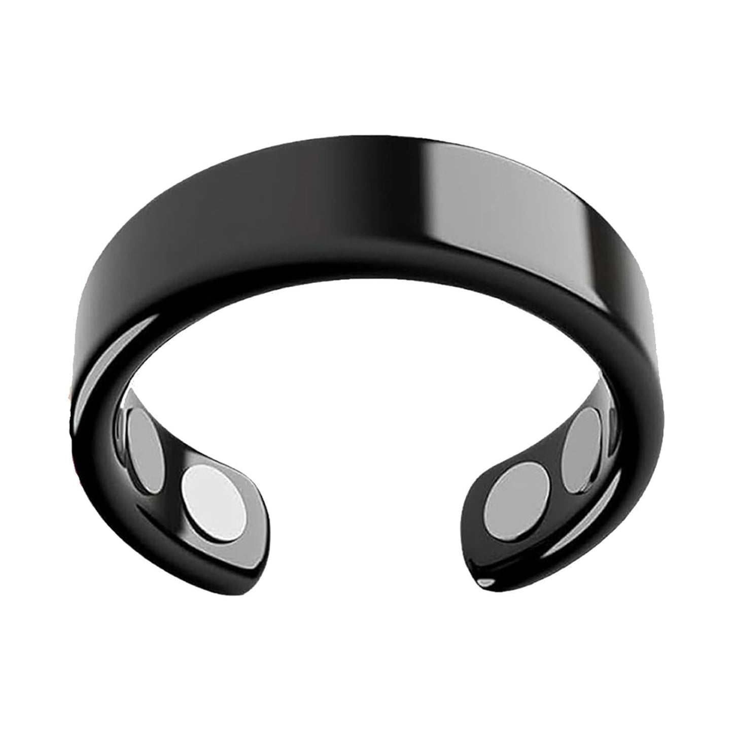 IENRGJ Magnetic Rings for Women/Man, Vayro Ring, Adjustable Stainless Steel Rings, Classic Open Design Black/Silver/Rose Gold/Gold (Black)
