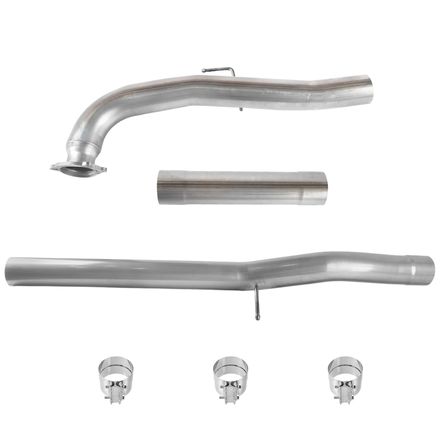 LELEHOKA 4 Inch Exhaust Pipe System Compatible with 2017-2024 Chevrolet Silverado 2500 HD 3500 HD & 2017-2024 GMC Sierra 2500 HD 3500 HD, with 6.6L Duramax Turbo Exhaust Pipe L5P