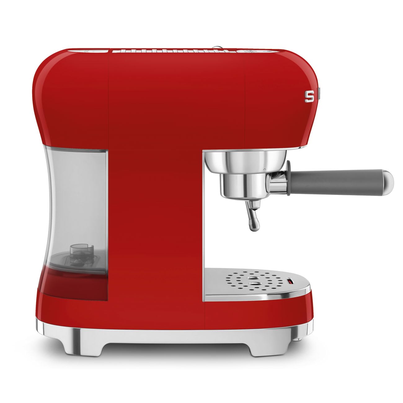 Smeg Manual Espresso Machine with Steam Wand, 15 Bars of Pressure, Stainless Steel Porta Filter, Passive Cup Warmer, User Friendly Controls, and Measuring Scoop Tamper Made in Italy (Red)