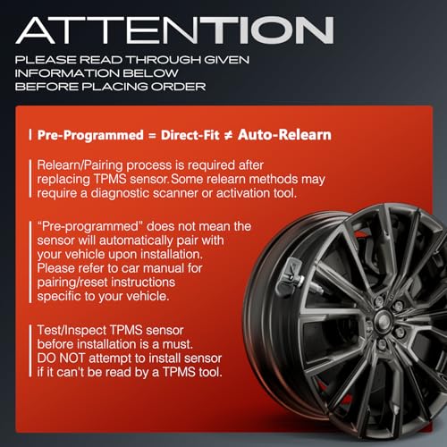 A-Premium 4PCS Pre-Programmed TPMS Sensor Tire Pressure Monitoring Sensor - Compatible with Chevy Silverado, GMC Sierra, Cadillac, Buick, Hummer, Pontiac, Saturn - 315MHz - Replace 13586335, 20923680