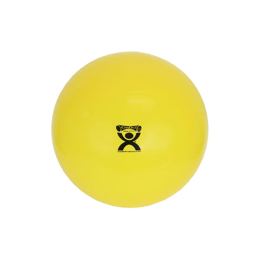 CanDo Inflatable Exercise Ball Yellow 18" Durable Extra Thick Non-Slip Stability Ball for Core Workouts Yoga Pilates Active Seating Physical Therapy Pregnancy Home Gym Flexibility