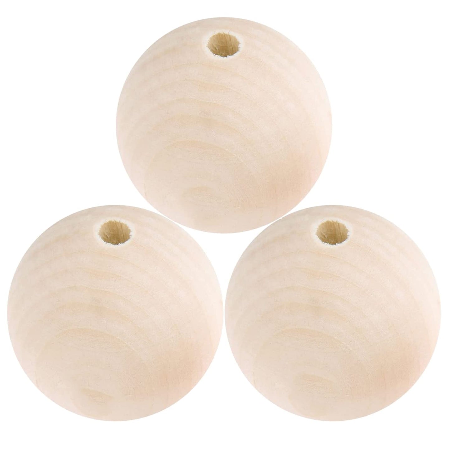 TBFYS 1.6IN(40MM) Wood Beads for Crafts, Extra Large Wooden Balls Bead Unfinished Wood Spacer Beads with Large Holes for Macrame Farmhouse Country Garland Decor（20PCS）