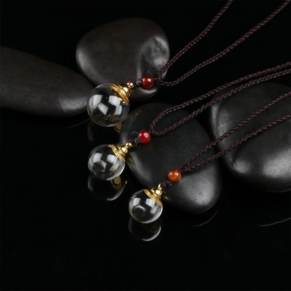 925 Sterling Silver Blood Vial Necklace For Women and Men - Glass Pendant Perfume Bottle - Water Container Jar Necklaces For Liquid Oil Diffuser Jewelry