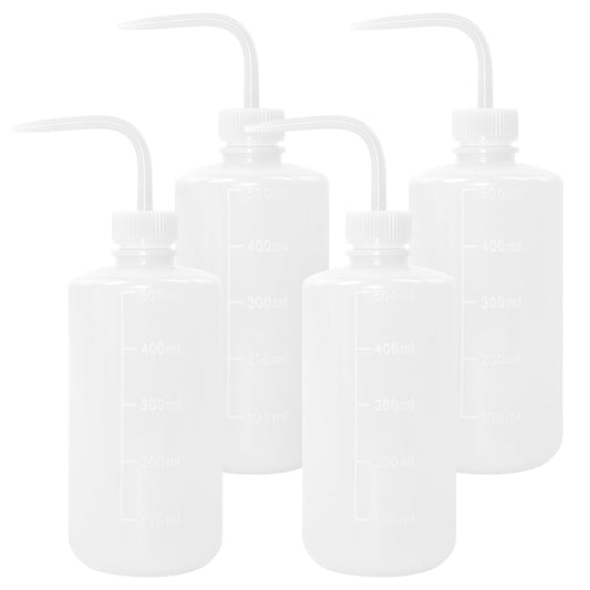 Grosun 4 Packs Tattoo Wash Bottle Water Squirt Squeeze Diffuser Bottles (White, 500ml)