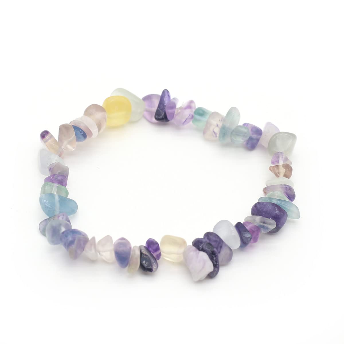 LE SKY 20 Pcs Natural Chakra Crystal Healing Chip Stretch Bracelets Irregular Spiritual Stone Bracelet for Women Men Reiki Yoga Anxiety Yoga Meditation