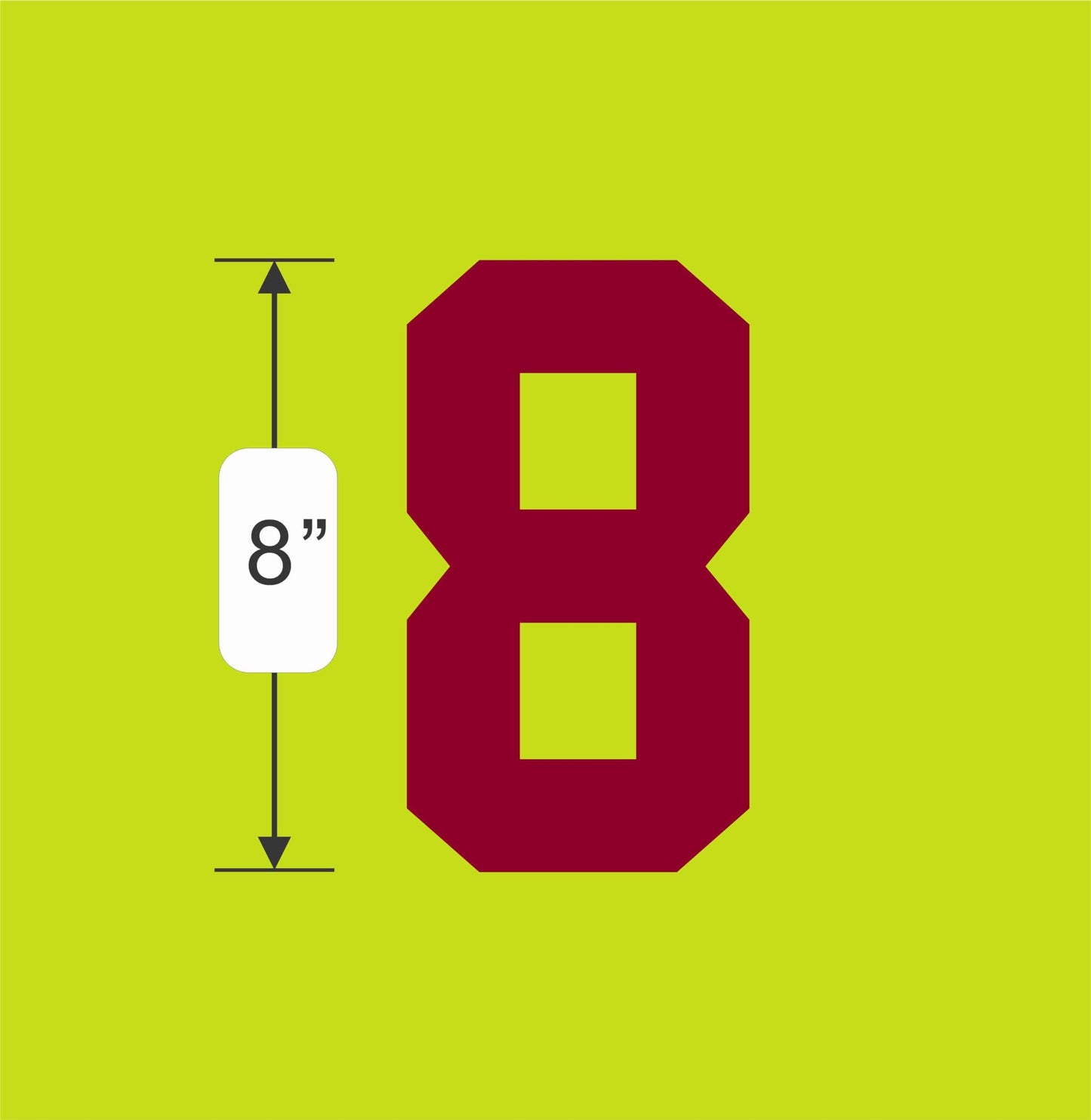 Numbers Kit(0-9),8" Tall for Sports T-Shirt Jersey Football Baseball,Iron On, Heat Transfer, Team,t-Shirt(Style A) (Maroon)