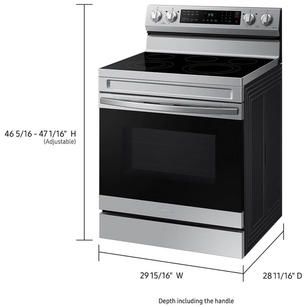 Samsung 6.3 Cu. Ft. Smart Freestanding Electric Range with No Pre-heat Air Fry & Convection, Stainless Steel, NE63A6511SS/AA