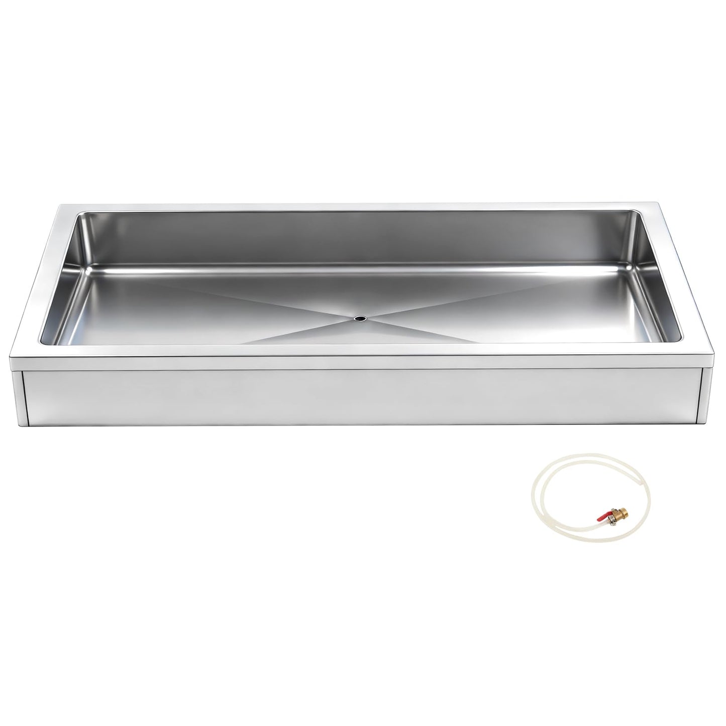 Otoolling Large Ice Food Buffet Server, 48" L x 24" w x 8" h Cold Commercial Stainless Steel Buffet Tray with Cooling, Insulated Chilled Serving Tray for Food, Seafood, Fruit Display