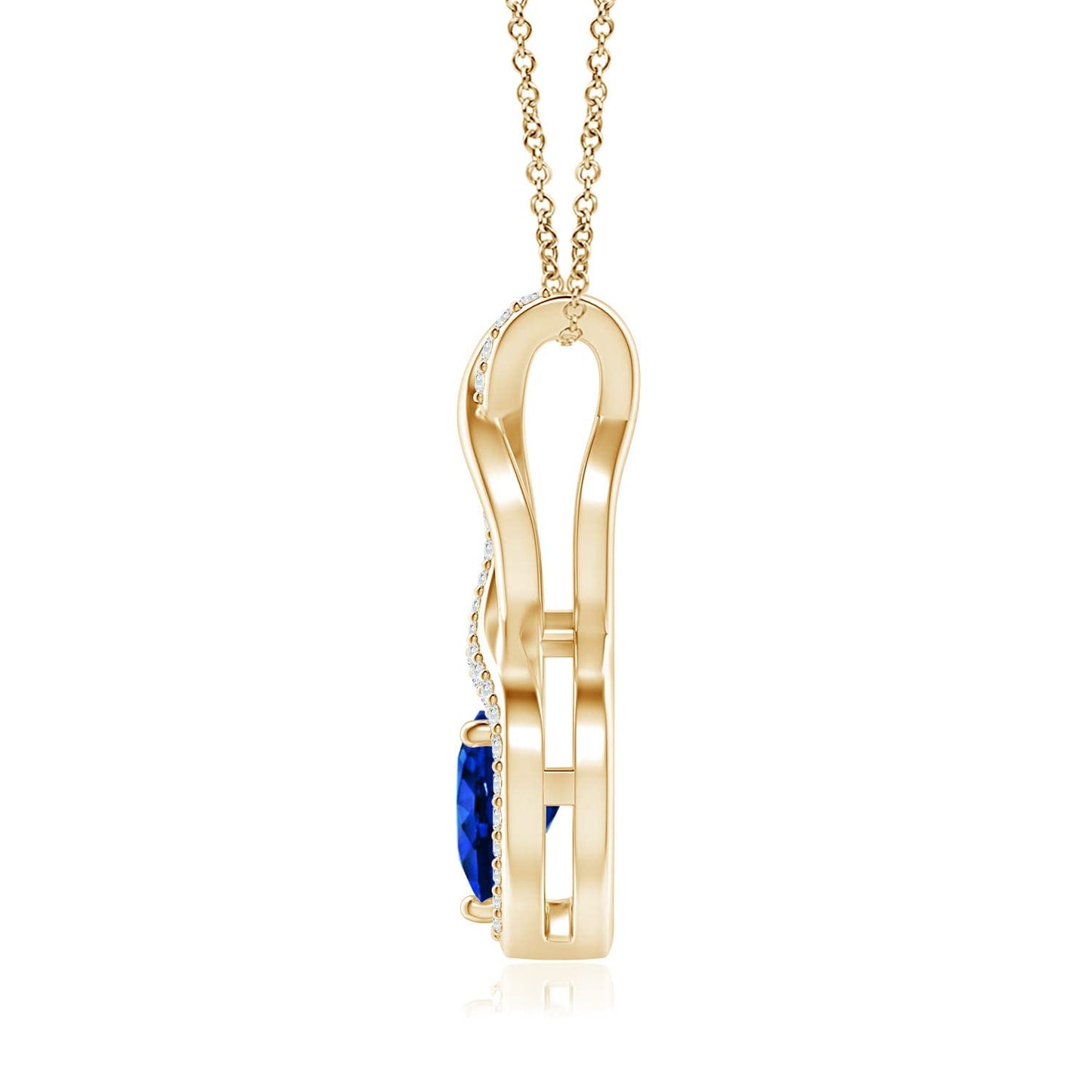 Angara Natural Blue Sapphire Pendant for Women | 0.3 ct Heart Shape Blue Sapphire Diamond Heart Pendant Necklace in Yellow Gold | September Birthday, Anniversary, Gemstone Jewelry Gift | AAAA | 4mm