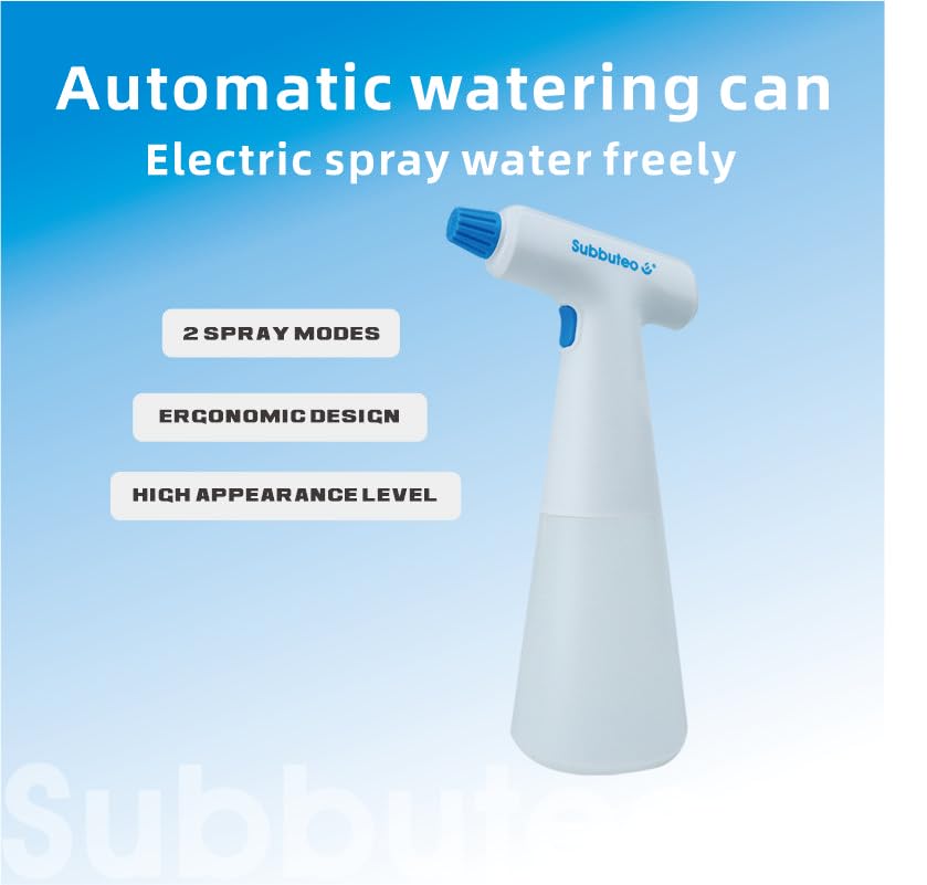 Subbuteo Electric Plant Mister Spray Bottle, 0.55L USB Rechargeable Auto Sprayer, Adjustable Fine Mist Nozzle for Indoor Plants, Hair Styling & Home Cleaning